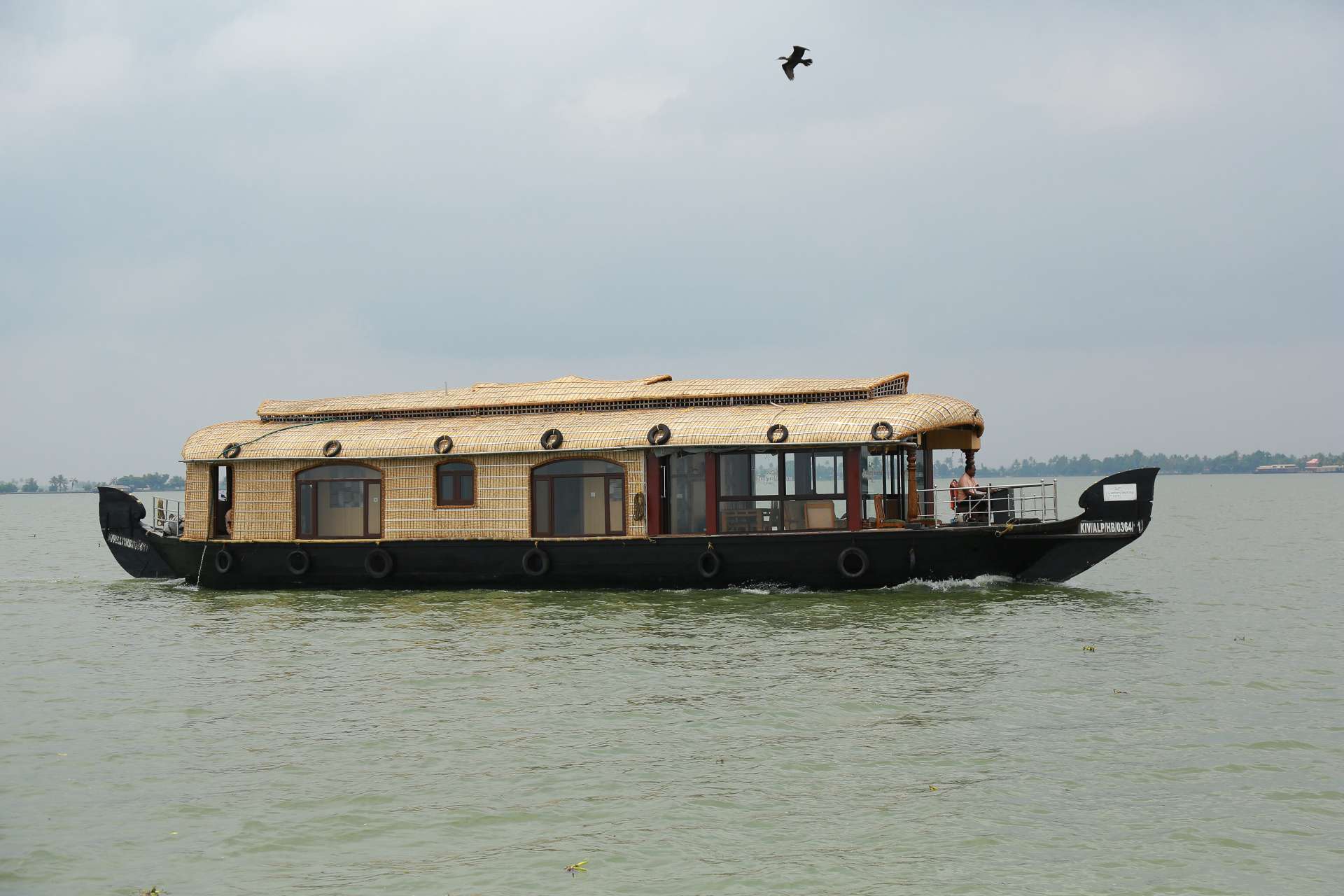 alleppey houseboat in lake